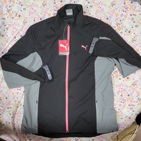 Puma Other - Puma Black and Gray Performance Jacket with Two-Tone Design